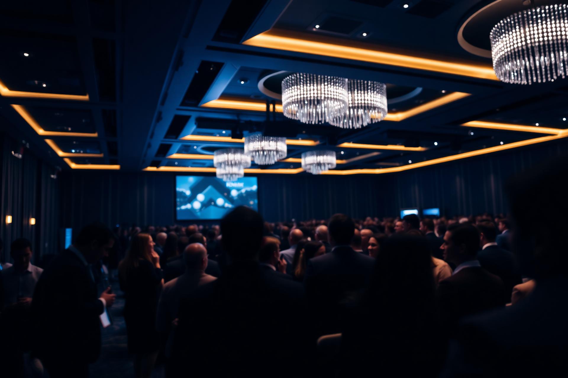 Auditório de evento corporativo sofisticado